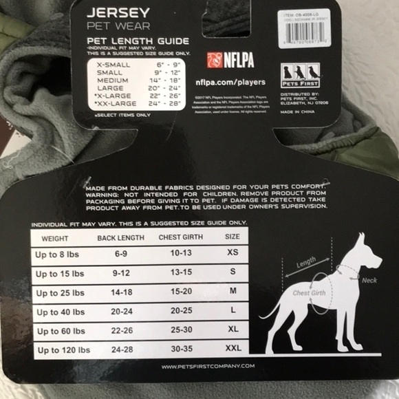 Wag N Woof NFLPA Pet Wear Hooded Dog Jacket - Picture 4 of 7